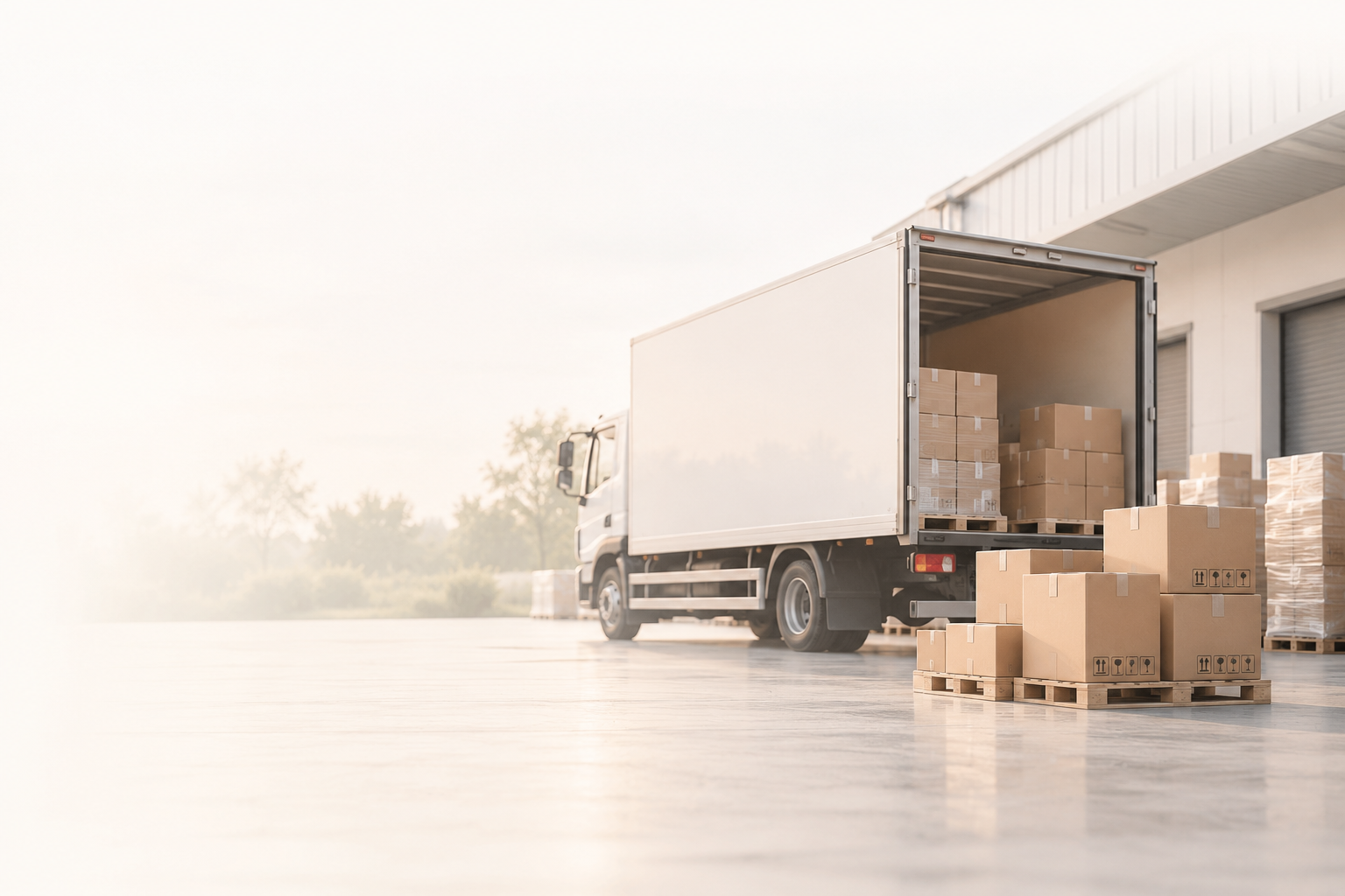 Wholesale delivery truck and packaged goods